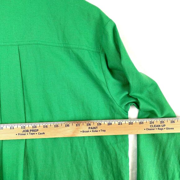 Meshiki Shirt Womens XS Green Linen Blend Oversized Button Shirt Relaxed Fit - Picture 5 of 8